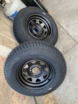 2 Brand New 14’’ Trailer wheels and Tires $200