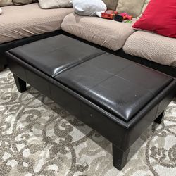 Leather Ottoman – Multi-Use Flip-Top