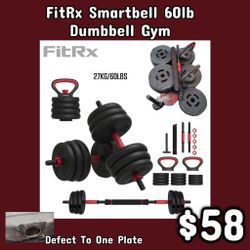 NEW FitRx Smartbell 60lb Dumbbell Gym: Njft