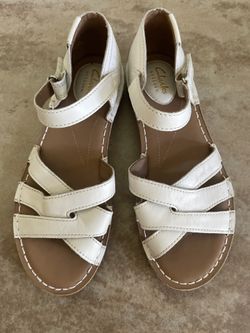 Clarks Artisan White Leather Sandals