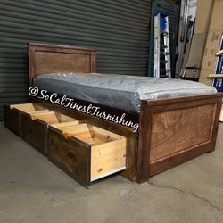 Twin Bed And Mattress With Drawers 