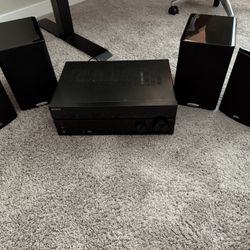 Sony 7.2 Channel Home Theater 4K AV Receiver (STRDH770) with 4 Polk audio speakers