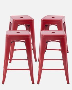 26 Inches Indoor/Outdoor Metal Bar Stools. 6 Total!