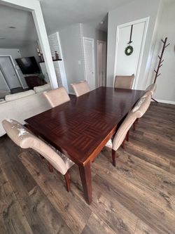 Wood table and chairs $25 obo