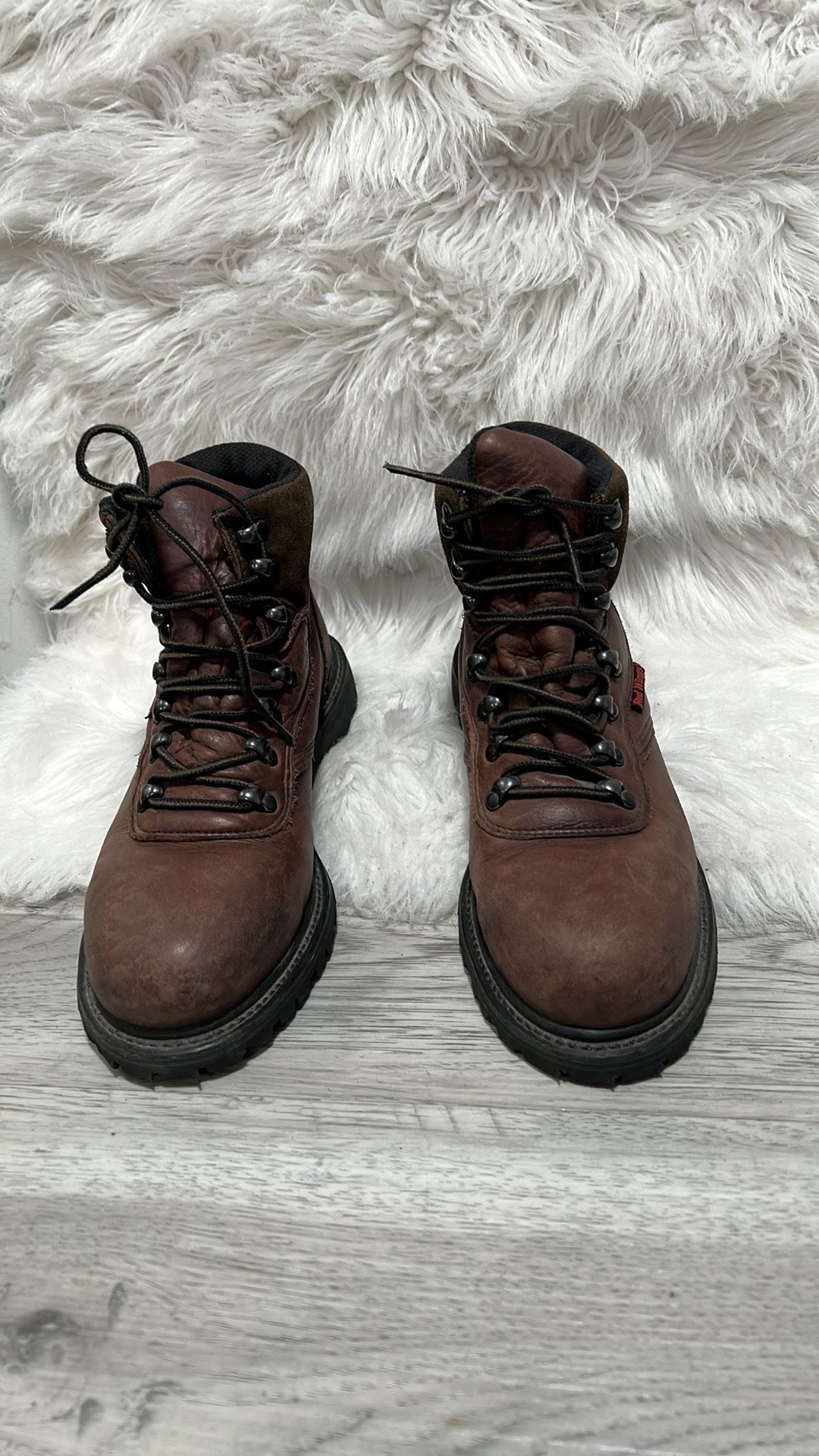 Red Wing Womens Steel Toe Work Boots  7.5 B Safety Oil Resistant Brown Leather