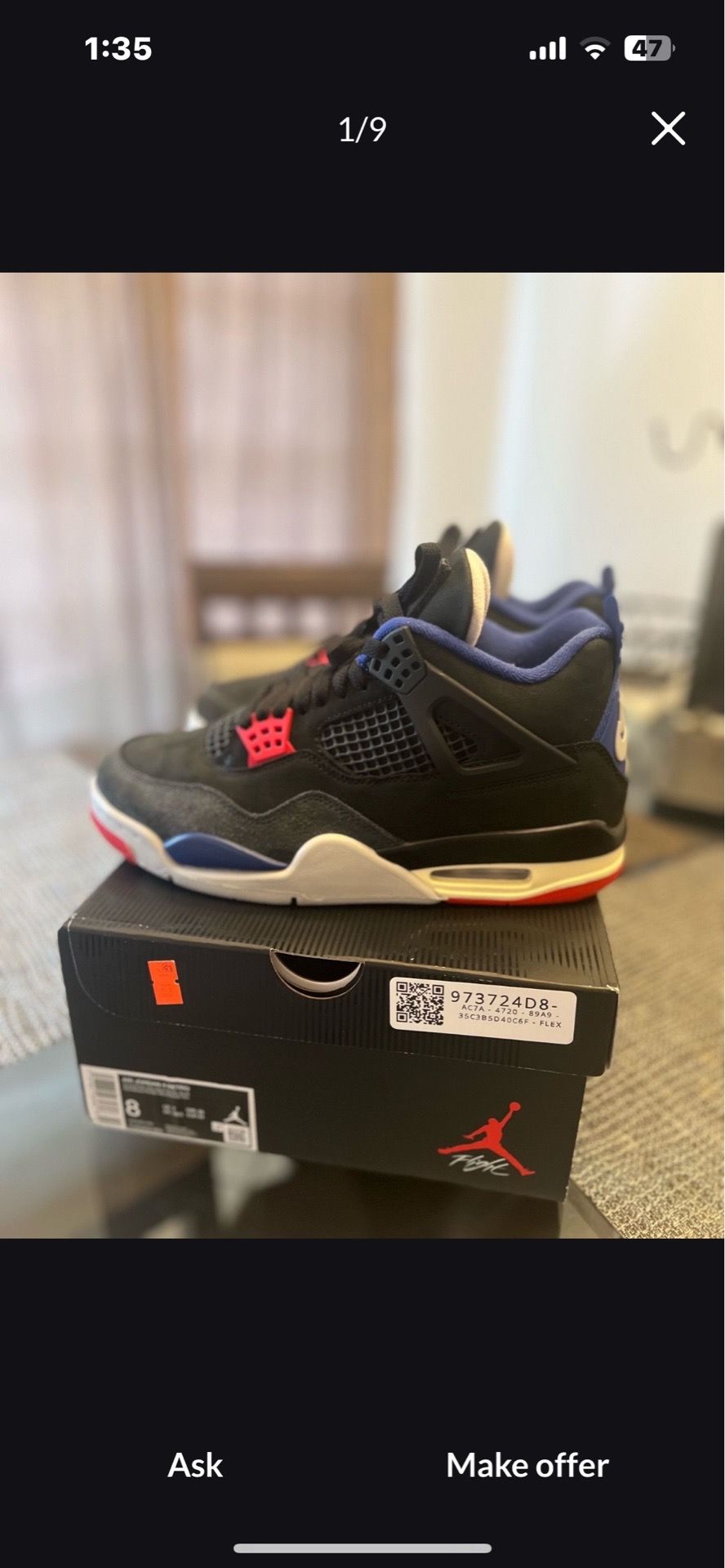 AIR JORDAN 4s RARE AIR(SHIPPING)