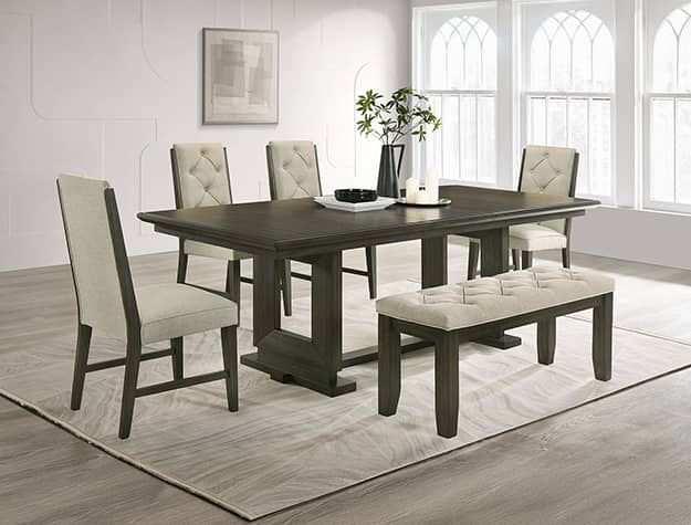 Herbet Dining With Bench 6pc 🔥🔥🔥