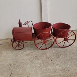 Red Tractor Plant Holder