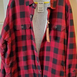 Mens 2XL Plaid Shirt Jacket