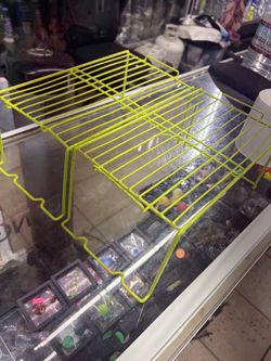 Neon Yellow-Green Wire Display Rack