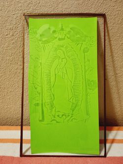 Virgin Maria De Guadalupe Etched On A Piece Of Glass