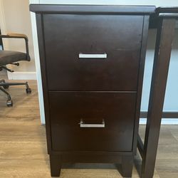 2 matching brown file cabinet drawers 