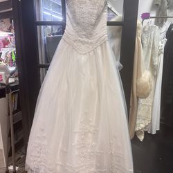 White Beaded Wedding Dress 