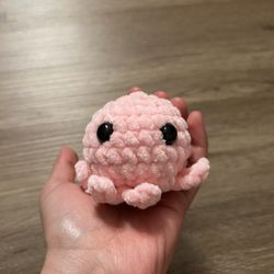 Pink crochet octopus