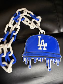 Custom Drip Style Baseball Hat LA Inspired Hype Chain – 3D Printed Fan Art Medallion w/ 42” Chain
