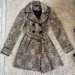 Forever 21 small dress jacket coat women’s animal print new no tag long silky
