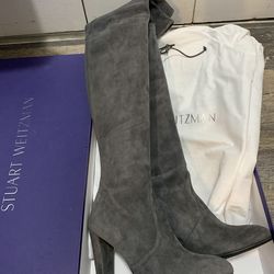 Stuart Weitzman Over The Knee Boots Size 7  Grey