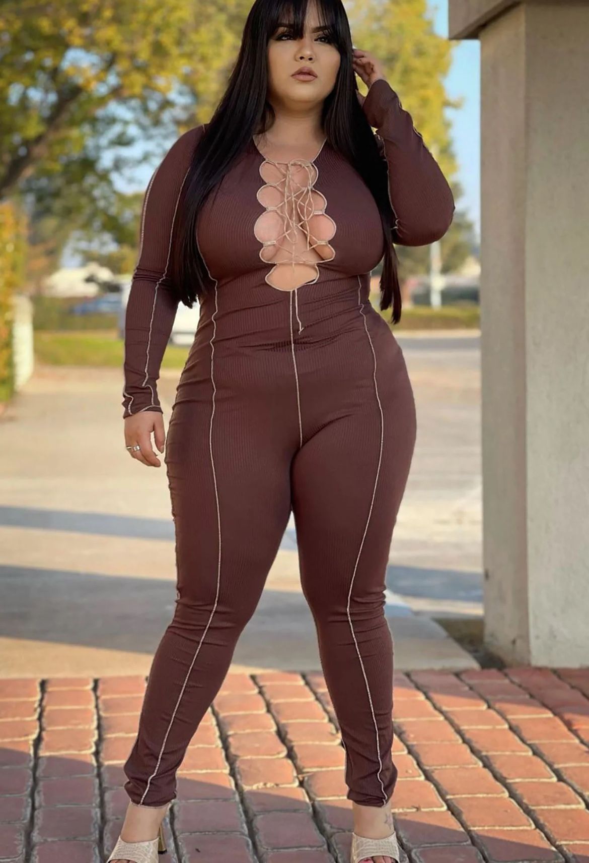 Fashion Nova Live Fast Lace Up Jumpsuit