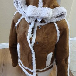 Free People Vegan Exchange Shearling Coat Small