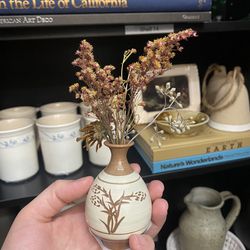 Petite Ceramic Vase with Dried Florals