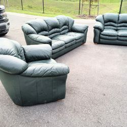 3 Piece Leather Couch Set 