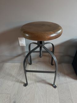 Modern Wood & Metal Stool