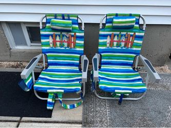 Pair Of Tommy Bahama Backpack Beach Chairs