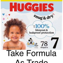 Huggies Size 7 Snug Dry Diapers Pañales 