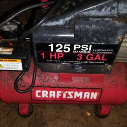 Craftsman 3 Gallon  1 Horse power ,125 Psi Air Compressor