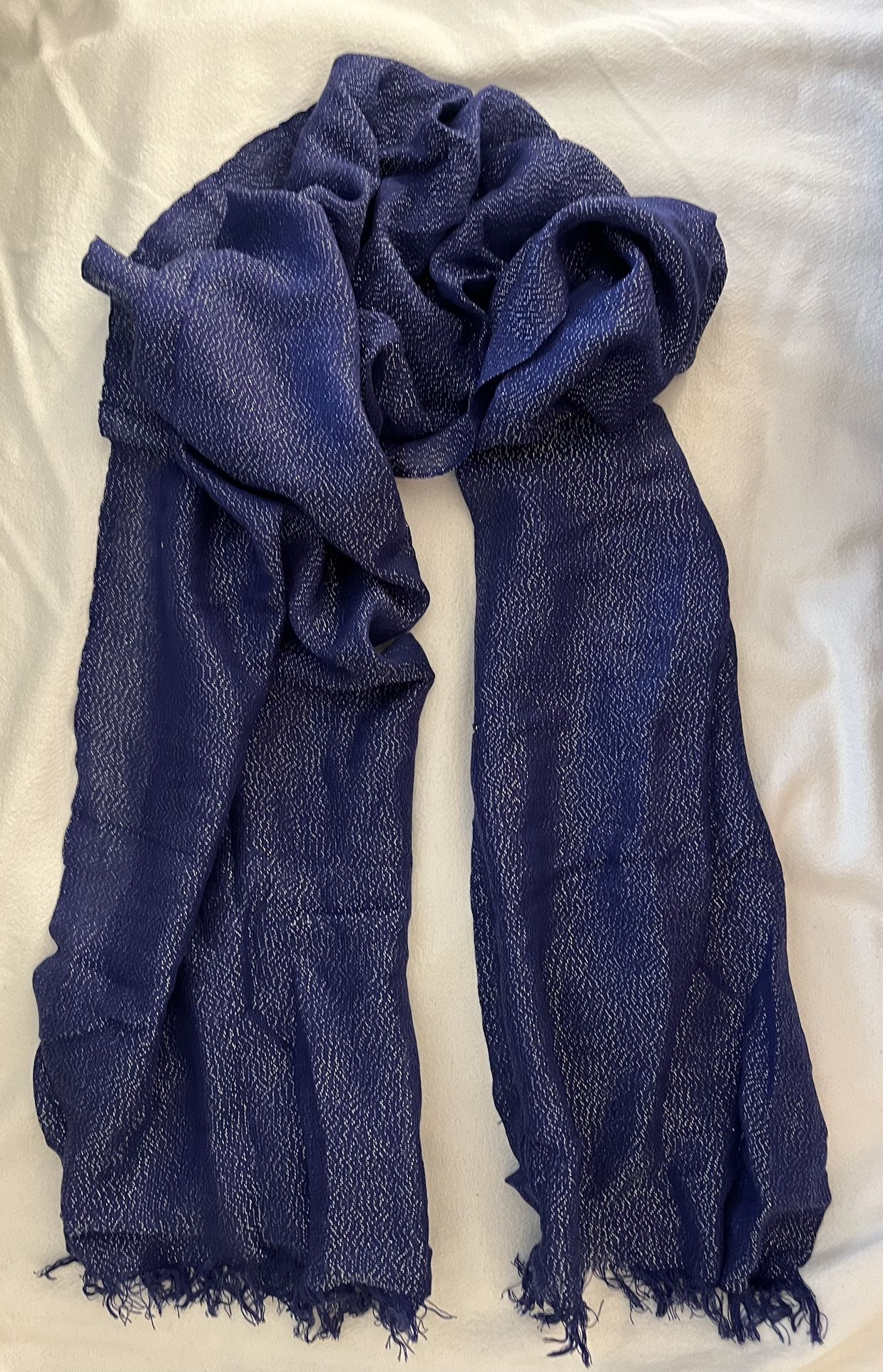 Scarf - Periwinkle Color With Short Fringe