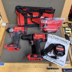 (New) CRAFTSMAN V20 IMPACT AND DRILL SET with 4.0 AH BATTERY and BAG
