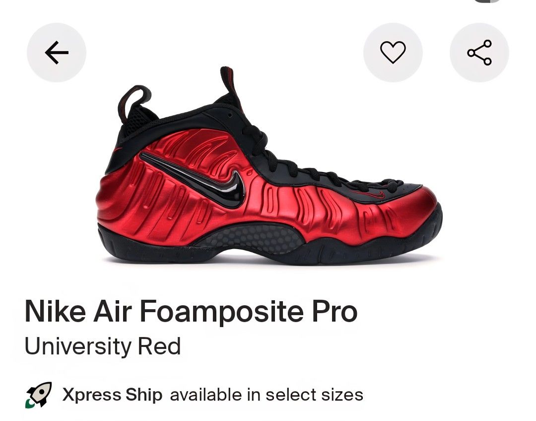 Nike Air Foamposite Pro University Red Size 11