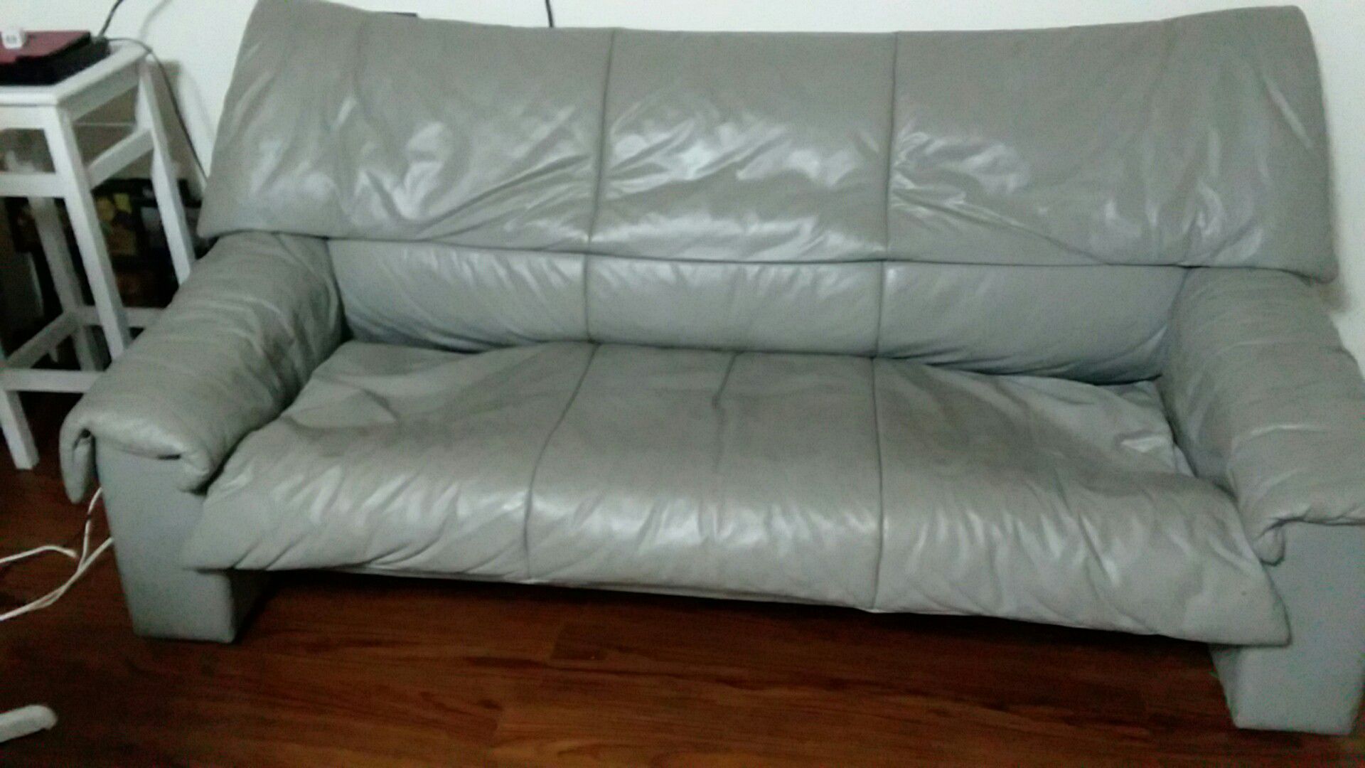Grey Leather couch and love seat also