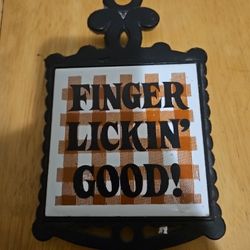 Finger Lickin good metal and ceramic tile 