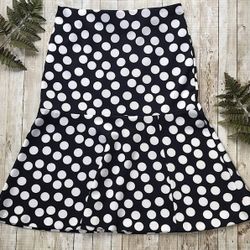 7th Avenue Design Studio New York & Company Polka Dot Skirt Navy & White Size L