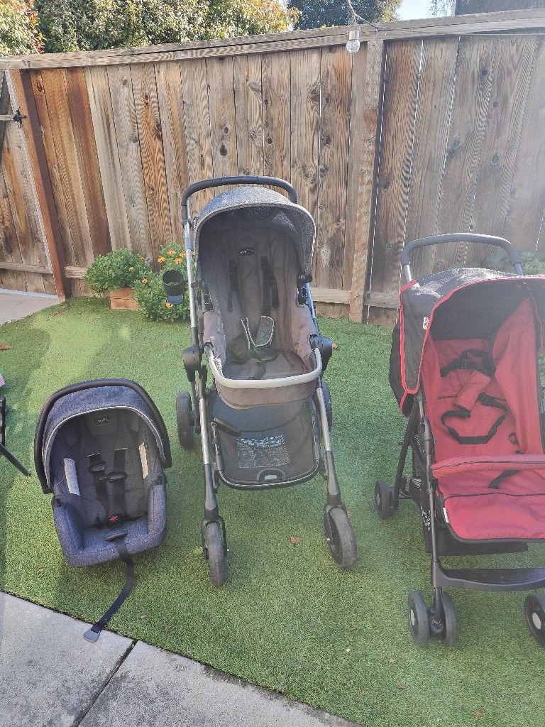 Evenflo Pivot Xpand Stroller, Car Seat