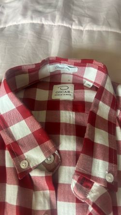 Oscar de la Renta Men’s Red Button-Up Shirt Size L