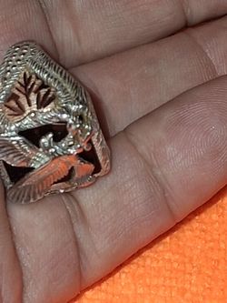 Eagle ring Black Hills Gold onyx size 10 sterling silver & 14k Gold women men