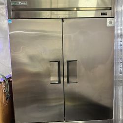 True Reach In Large Freezer On Caster Wheels