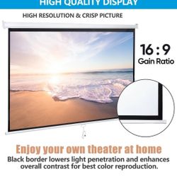 Projector Screen Pull Down 100 Inch

16:9 HD Projection Screen Folding Home

Theater Portable Indoor Outdoor Movie Screen