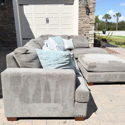 L Sectional Sofa & Ottoman Set