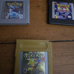 5 Vintage Pokémon Gameboy System Cartridges 