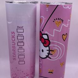 New Stainless Steel Tumbler Coffee cup Hello Kitty Starbucks Cup Inspired