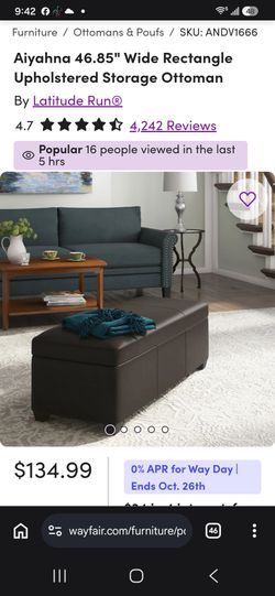 Latitude Run 46.85" Rectangle Upholstered Storage Ottoman