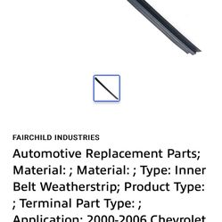 NEW 2000-2006 Genuine GM Inner Belt Weather Strip (Chevy Tahoe) 2 ($50 For The Pair)