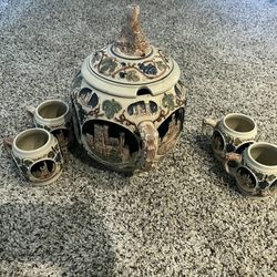 Antique Pitcher Cup Set Antique