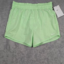 Nike Girls' Dri-FIT One High-Waisted Woven Training Shorts Green Size XL NWT