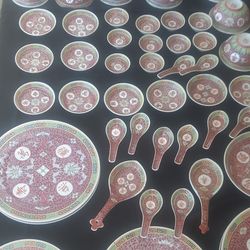 Large Antique Chinese Pink Dinnerware Plate Set 