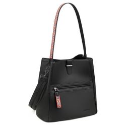 FADEON Bucket Bag for Women, Designer PU Leather Crossbody Hobo Purses, Trendy Shoulder Tote Handbag for Work Black