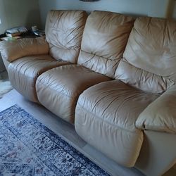 Leather Couch W/ 2 Recliners